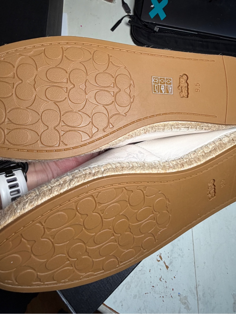 Coach Women's Charly Leather espadrille in chalk - Picture 6 of 6